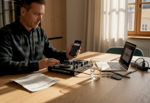 Am Küchentisch in Salzburg stellt der DJ seine Playlist zusammen.