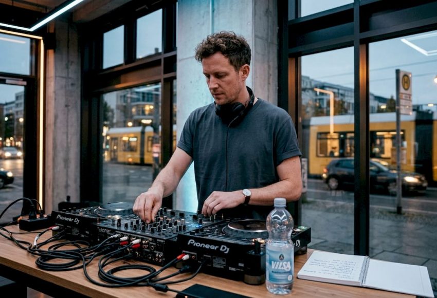 DJ beim Aufbau im angesagten Stadt-Eventlocation