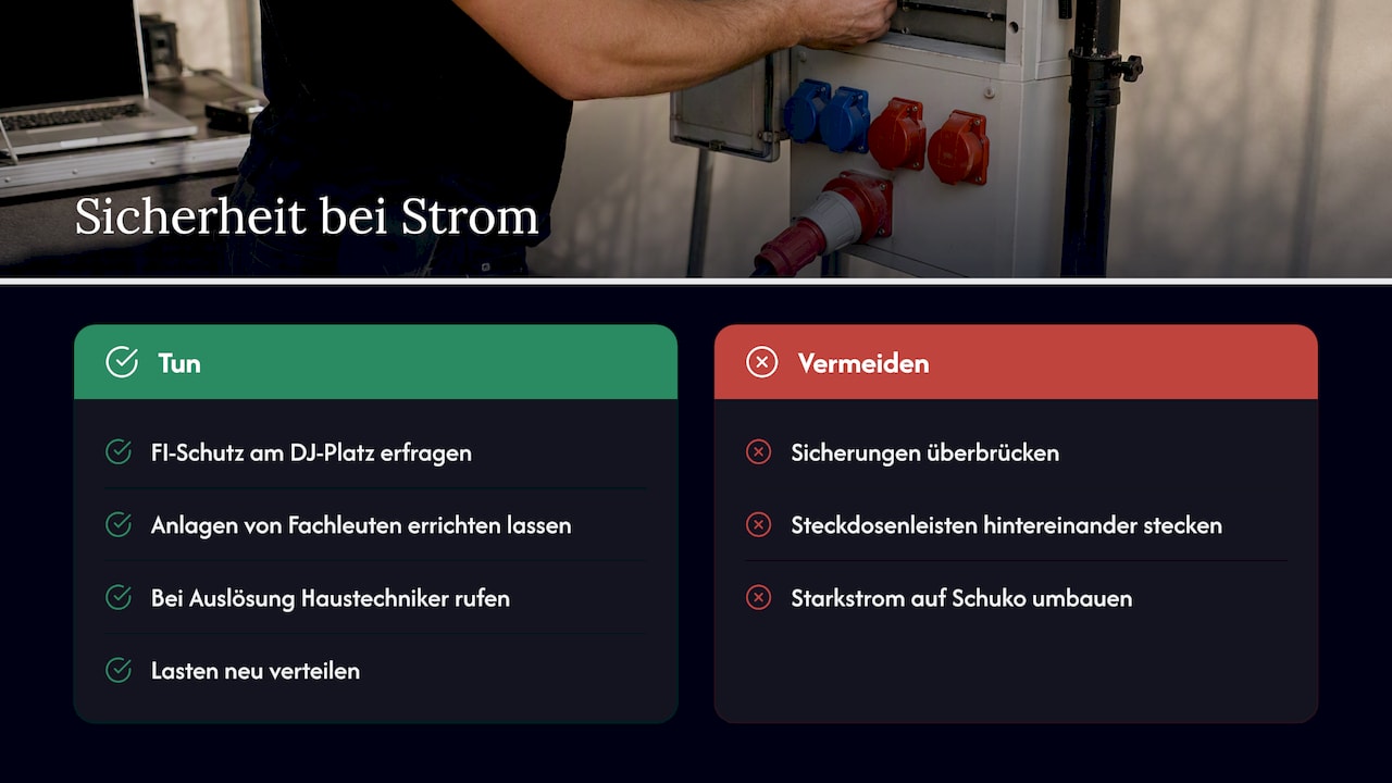 Sicherheit: Fehlerstrom-Schutz und geprüfte Technik — overview diagram
