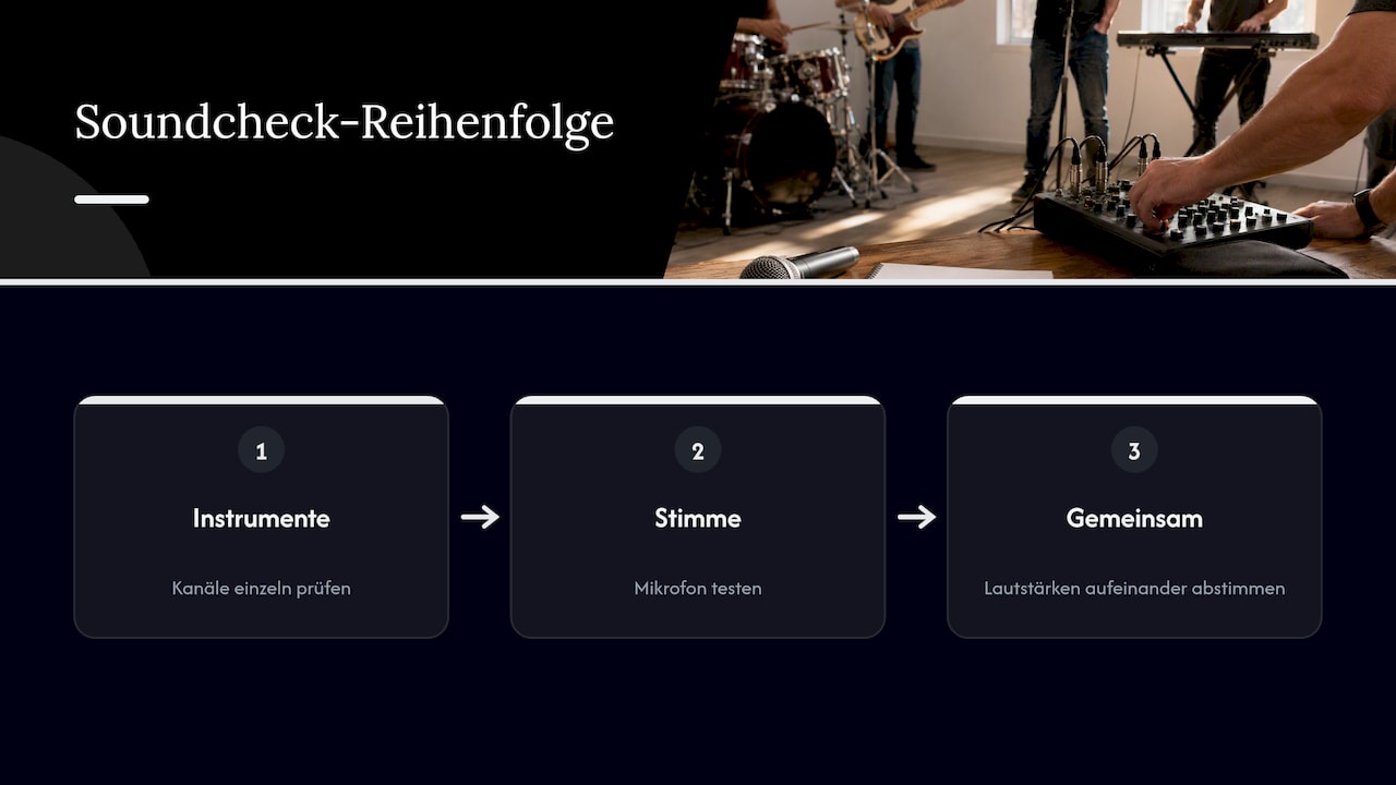 Reihenfolge beim Soundcheck mit Live-Musik